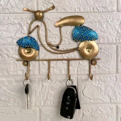 "Vintage Scooter Metal Key Holder – Handcrafted Wall Hanging with Stylish Hooks" - Image 2